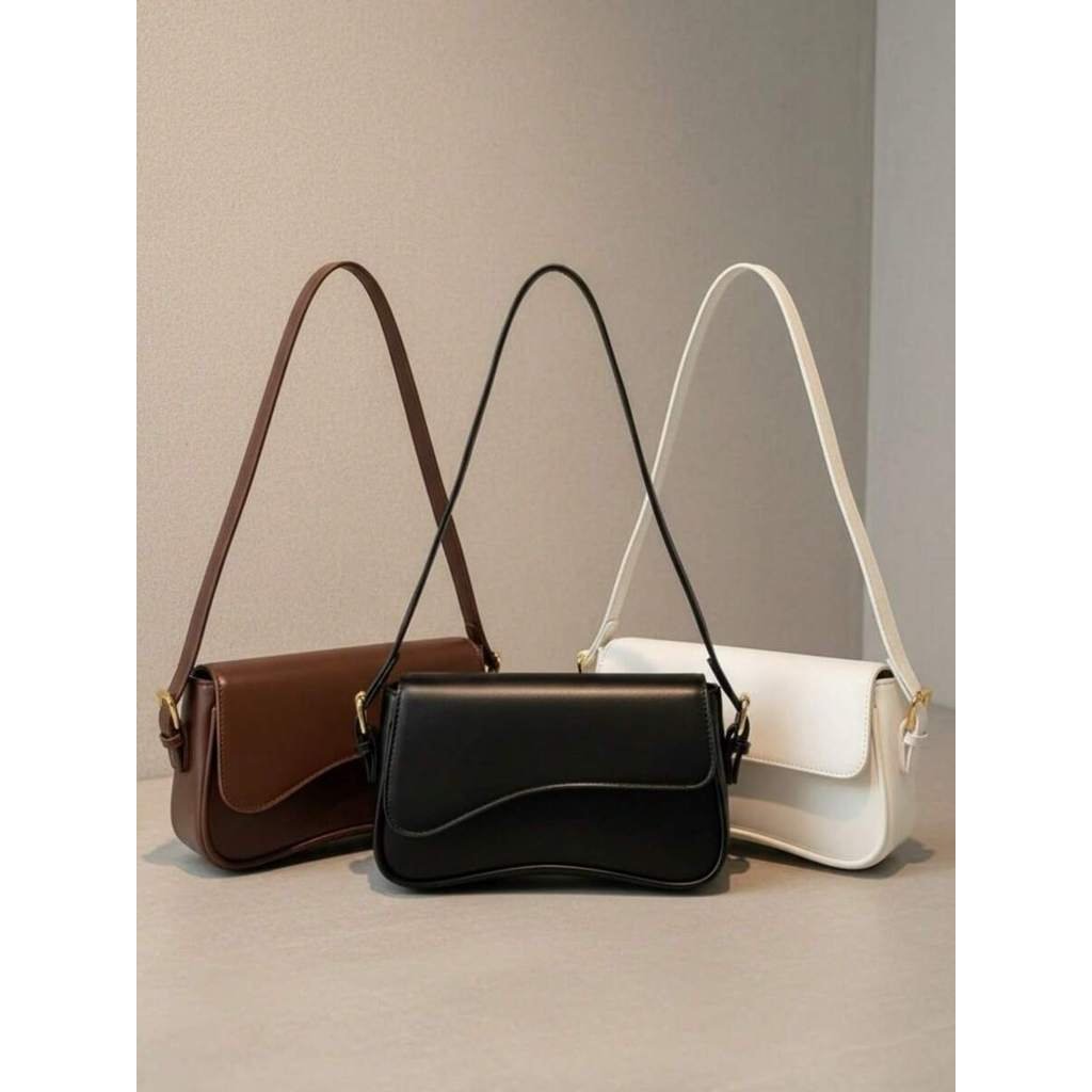 Kit 3 Bolsa feminina Assimétrica com regulagem nas alças de ombro para alça curta, versatil  e elegante para o dia a dia