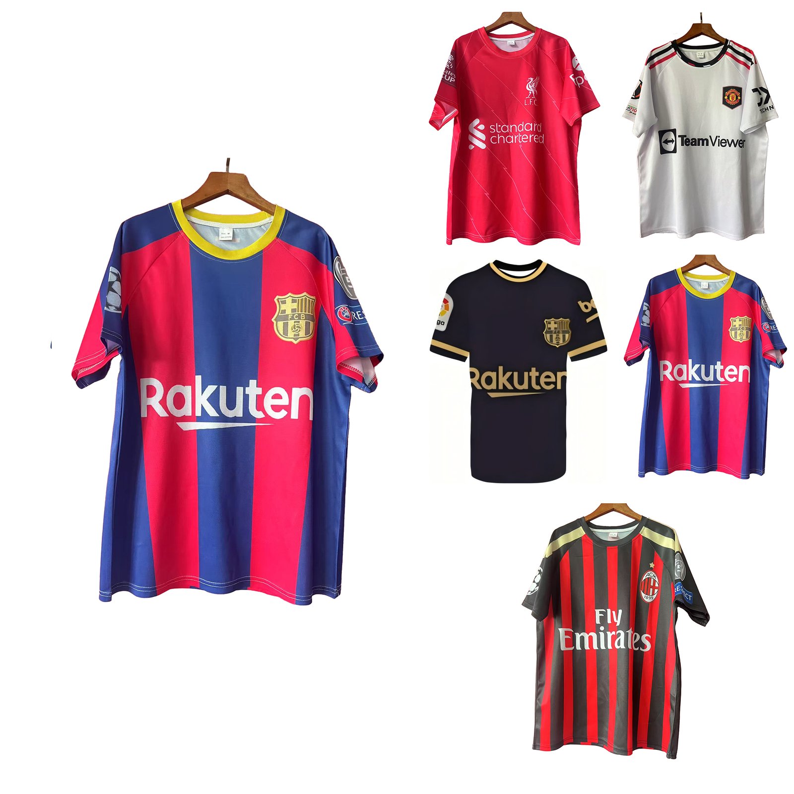 Coleção de Camisetas de Futebol Clássicas Masculinas de Manga Curta