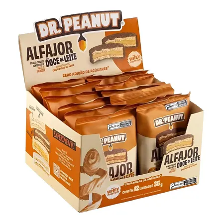 Alfajor Dr. Peanut 12un 420g Avelã Doce De Leite Brigadeiro Sabor Doce de leite com cobertura de chocolate ao leite
