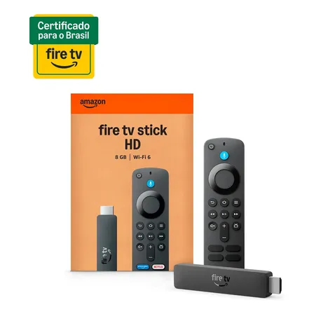 Amazon 2ª Geração Fire Tv Stick Hd Ger 26 Preto De Voz