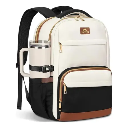 Mochilas Notebook Feminina, Mochilas Viagem Mochilas Escolar,Notebook Para 15.6 Polegadas Impermeável Reforçada Antifurto Viagem Para Uso Diário,Estudantes,Negócios E Trabalho Matein Preto E Branco