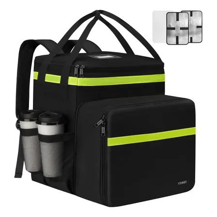 Mochila Bag Para Motoboy, Compatível com iFood Mochila De Térmica Delivery Comida E Pizza, Bolsa Reforçada, Expansível E Impermeável, Ytonet 6173 Preta