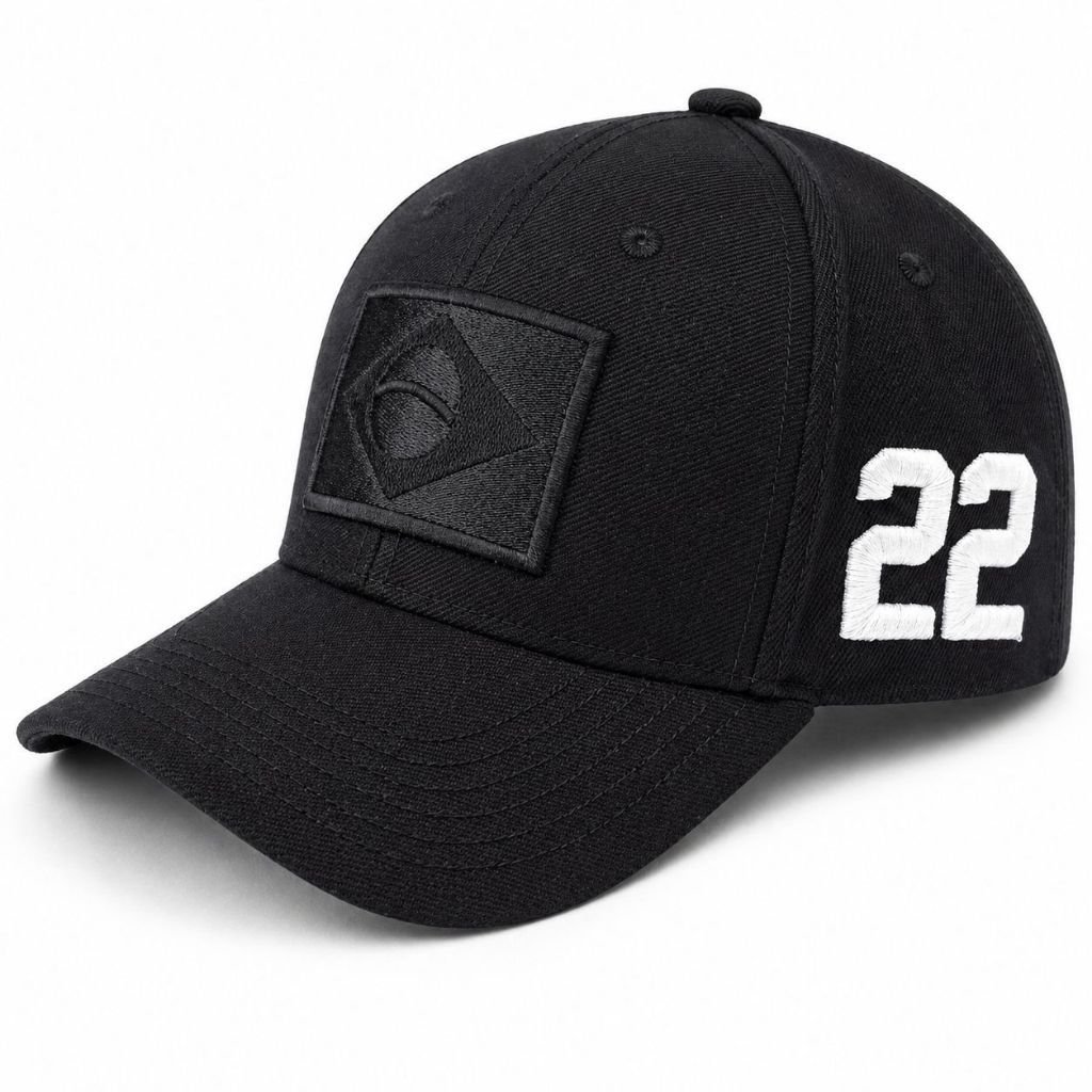 Boné Preto 22 Brasil Bordado Premium Aba Curva Ajustável