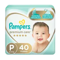 Fralda Descartável Pampers Premium Care Tamanho P (5 a 8kg) 40 Unidades
