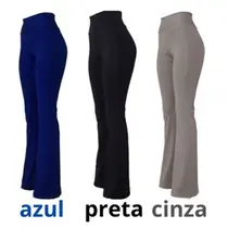 Calça FLARE Leg Feminina Boca Sino Bailarina Legging Cintura Média Suplex, Tecido Leve e Duradouro, P/Academia, Fitness, Dia a Dia, Trabalho ou Casual - Dandi Modas