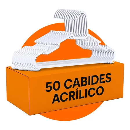 Cabide acrílico premium kit 50 unidades cor transparente Libery Casa