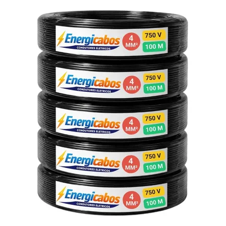 Cabo Flexível 4mm Rolo 100m  Unipolar 750v