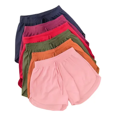 Kit 4 Shorts Feminino Malha Canelada Moda Praia