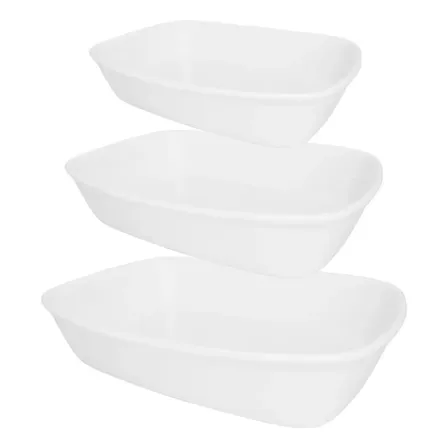 Oxford conjunto de 3 refratárias bake branco