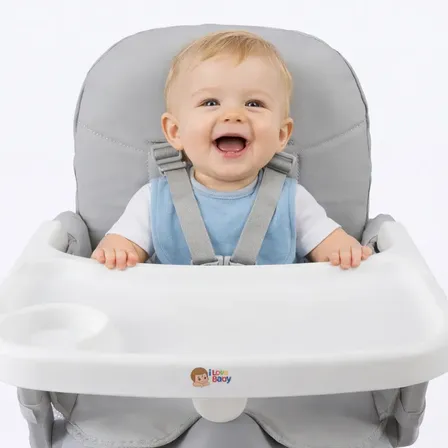 Cadeira De Alimentação Bebê Portátil - Cadeirão I Love Baby® Cor Cinza