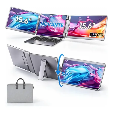 Monitor Portátil NOVANTE de Tela Tripla Full HD IPS de 15.6" para Laptop