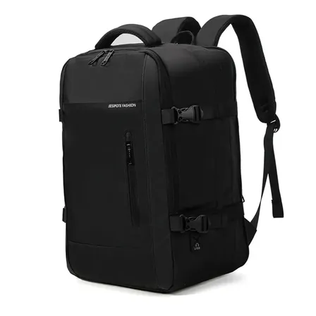 Mochila sem gênero, impermeável, reforçada, com capacidade ampliada de 30-42L, adequada para portátil, viagens diárias, cor preta